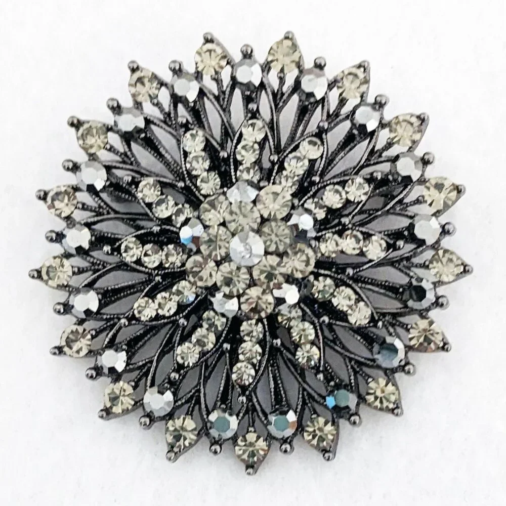 Snowflake Rhinestone Brooch - Picture 2 of 3